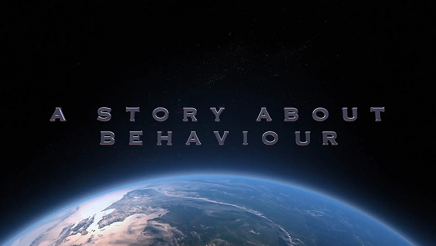 The photo shows the intro of the behavioral biology film