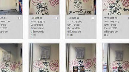 Bilder von einem Graffiti, welche in der App "Pan-History" dokumentiert werden 