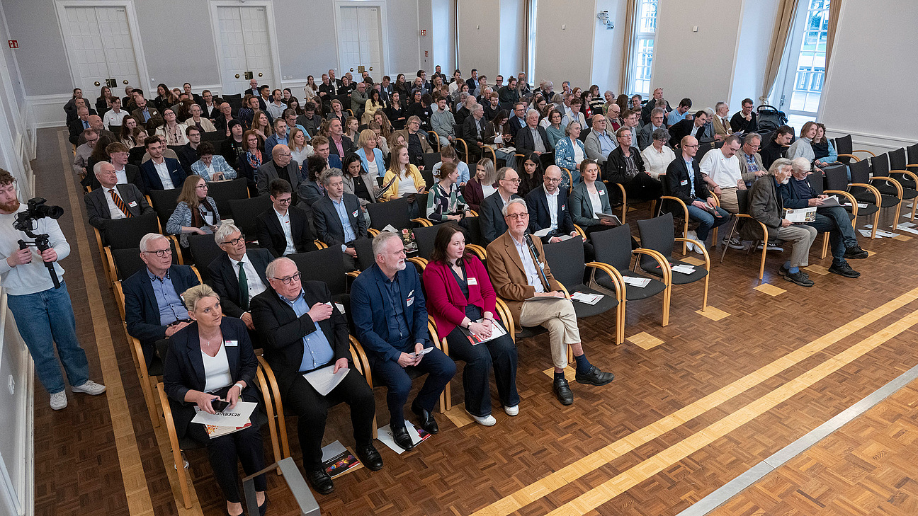 View of the packed audience