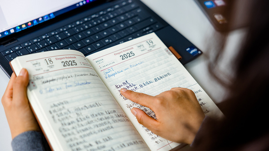 Terminkalender auf Laptoptastatur