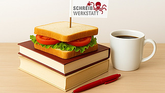 Sandwich auf Büchern