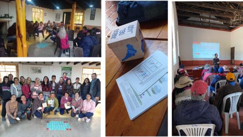 vier Fotos mit Juan Felipe Ortiz-Riomalo und Teilnehmenden