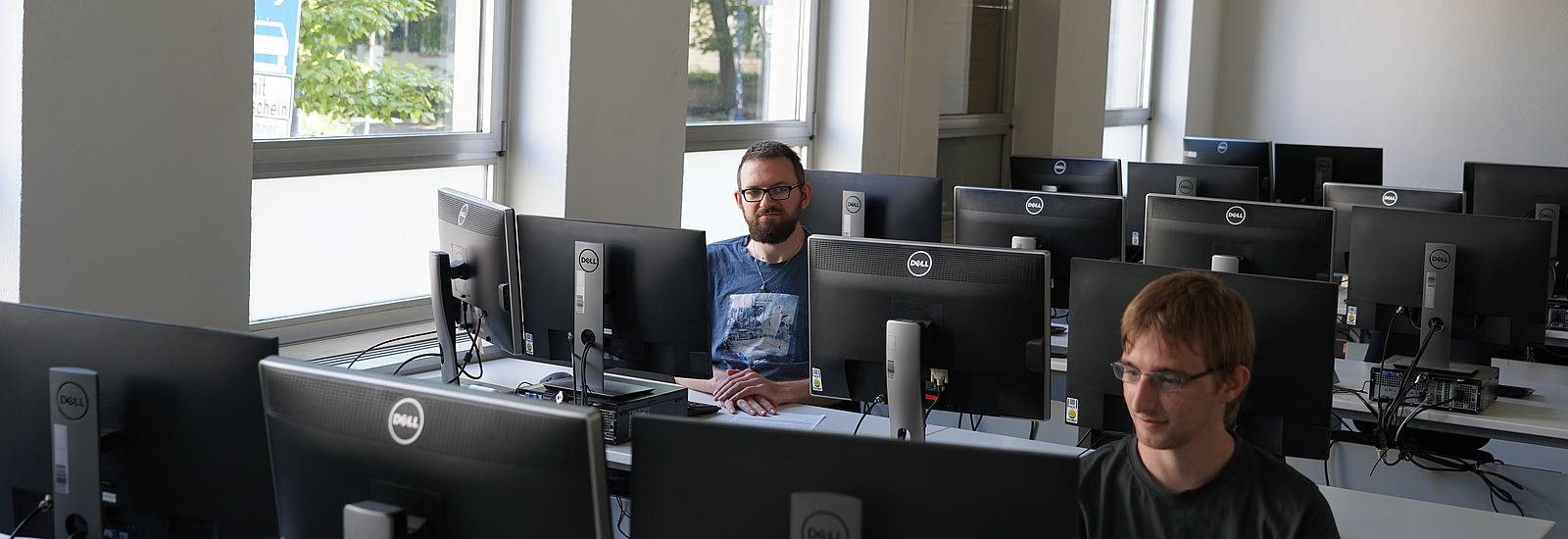 Students working on computers