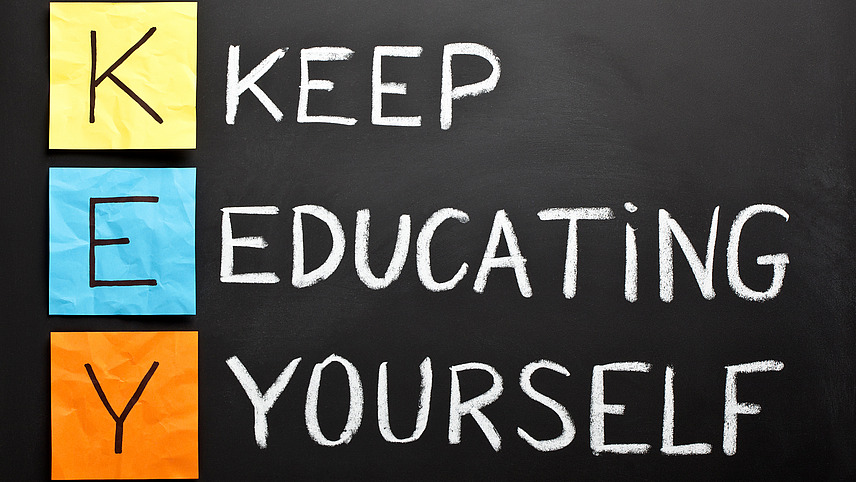 Das Wort KEY, bestehend aus den W&ouml;rtern "Keep", "Educating" und "Yourself"
