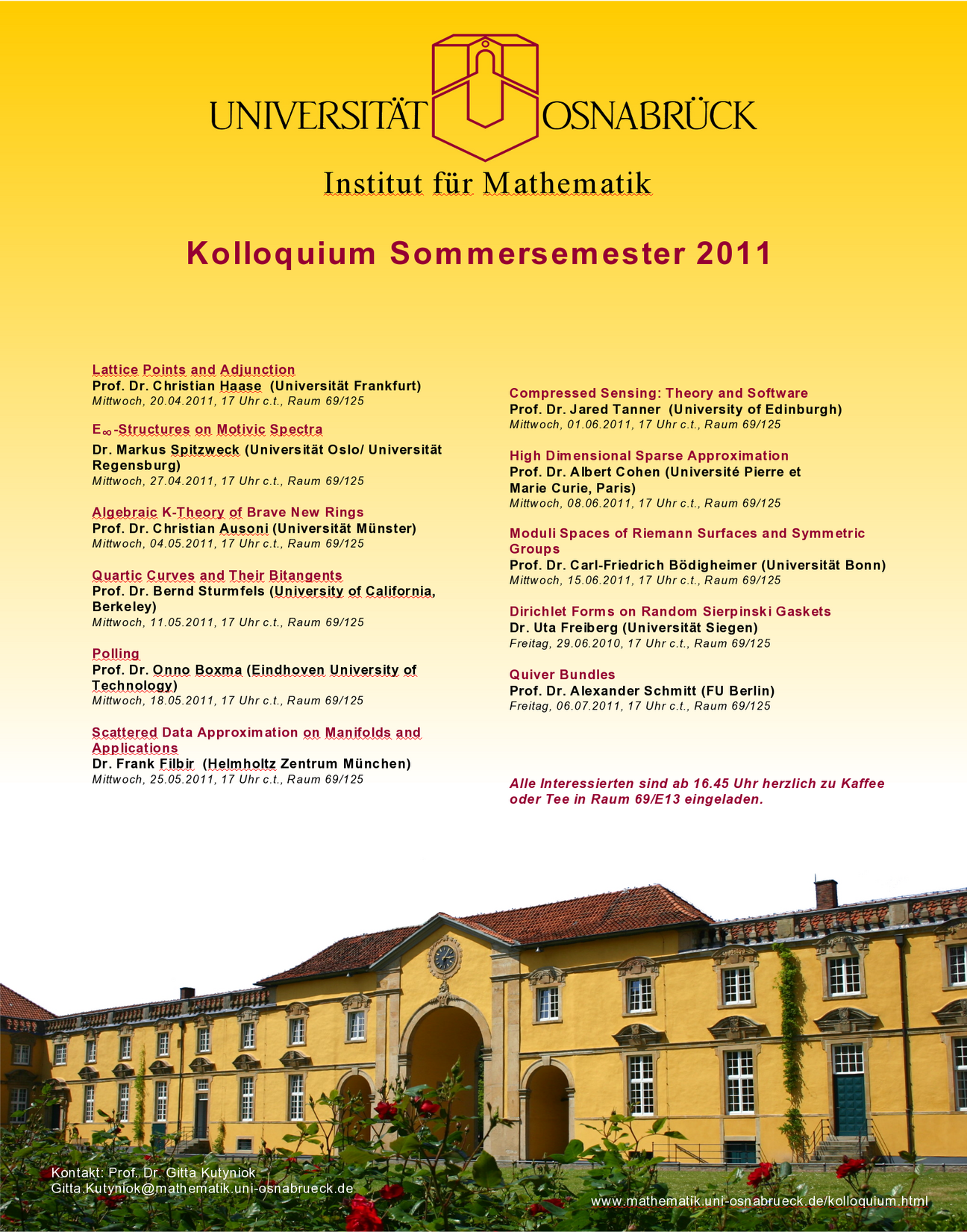 Liste der Kolloquiumsvorträge
