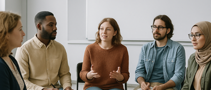 Gruppe von Lehrer*innen in Seminarraum