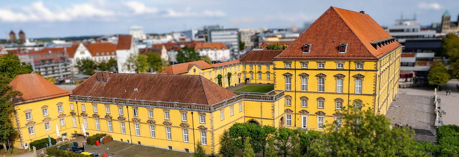 Das Osnabr&uuml;cker Schloss aus der Vogelperspektive