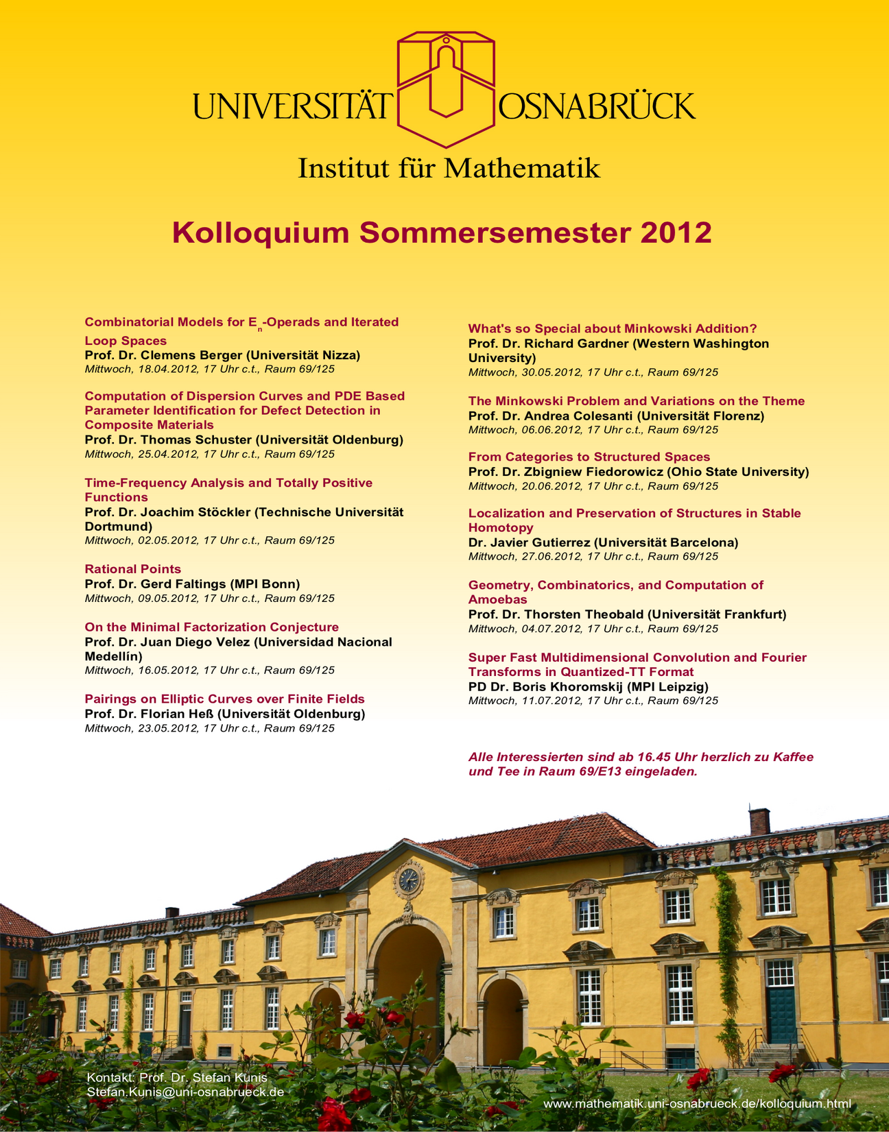 Liste der Kolloquiumsvorträge