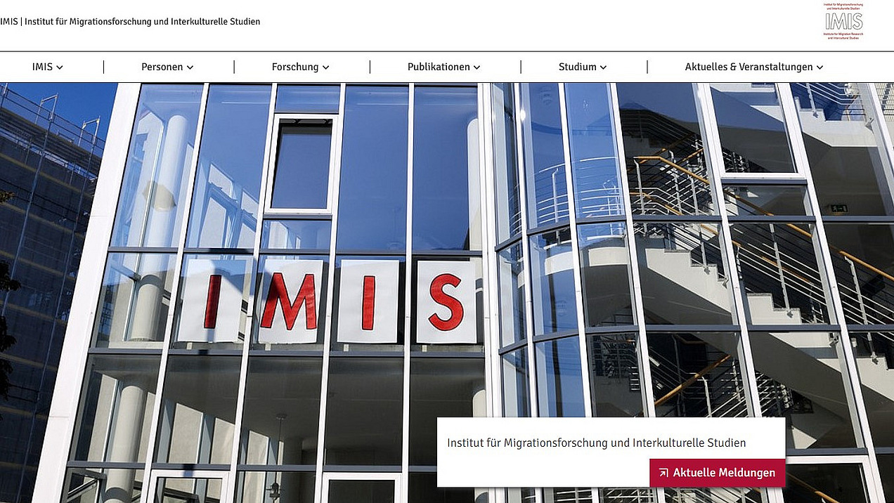 Screenshot, IMIS-Website