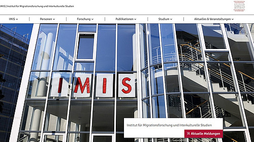Screenshot, IMIS-Website