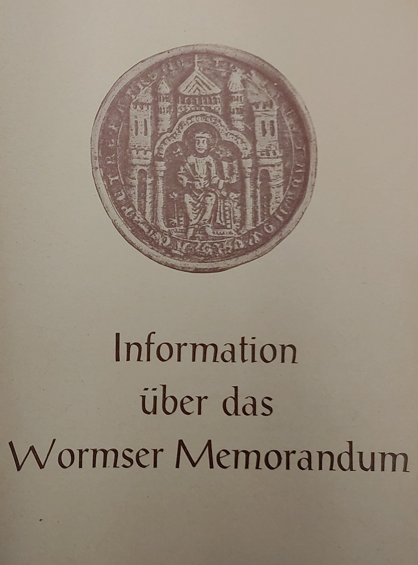 Informationsblatt zum Wormser Memorandum 1971, Titelseite