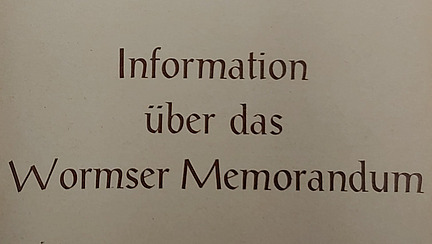 Informationsblatt zum Wormser Memorandum 1971, Titelseite