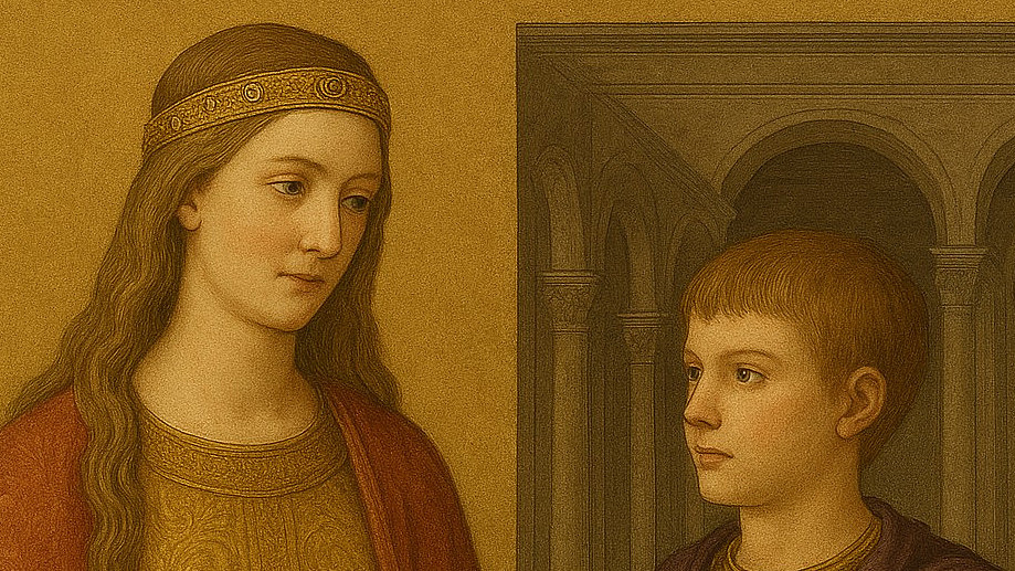 Galla Placidia mit ihrem jungen Sohn Valentinian III.