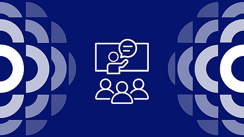 Teaser SFB-Lecture mit Piktogramm einer Vortragssituation