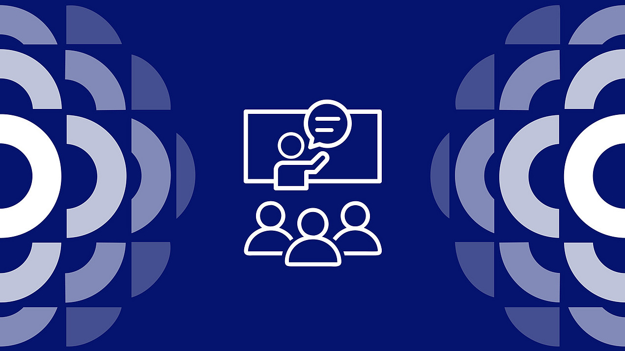 Teaser SFB-Lecture mit Piktogramm einer Vortragssituation