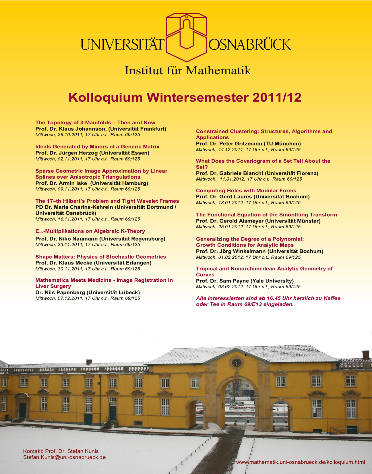 Liste der Kolloquiumsvorträge