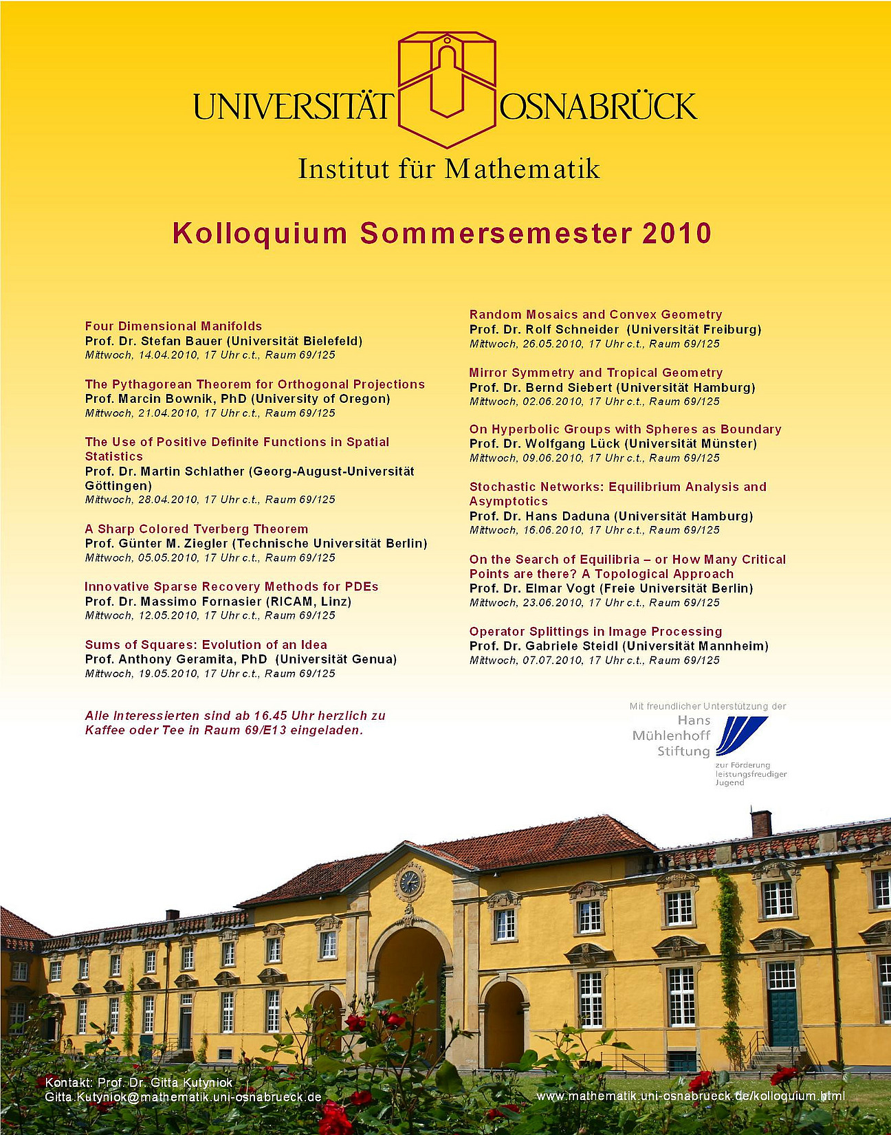 Liste der Kolloquiumsvorträge