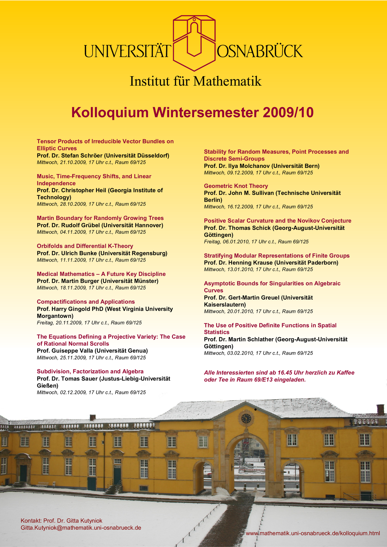 Liste der Kolloquiumsvorträge