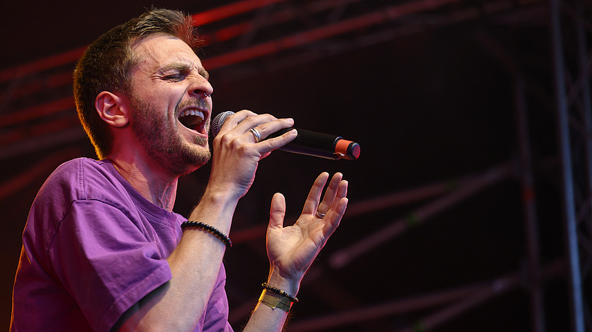 A singer on a stage