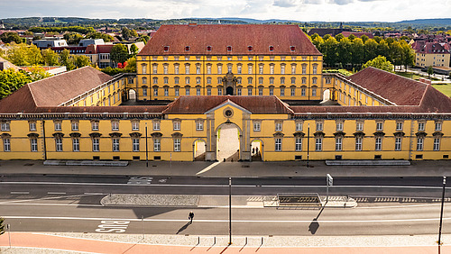 Das Osnabrücker Schloss, Luftaufnahme.