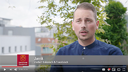 Screenshot YouTube-VideoJannik erzählt über seine Entscheidung für ein Italienisch-Studium in Osnabrück
