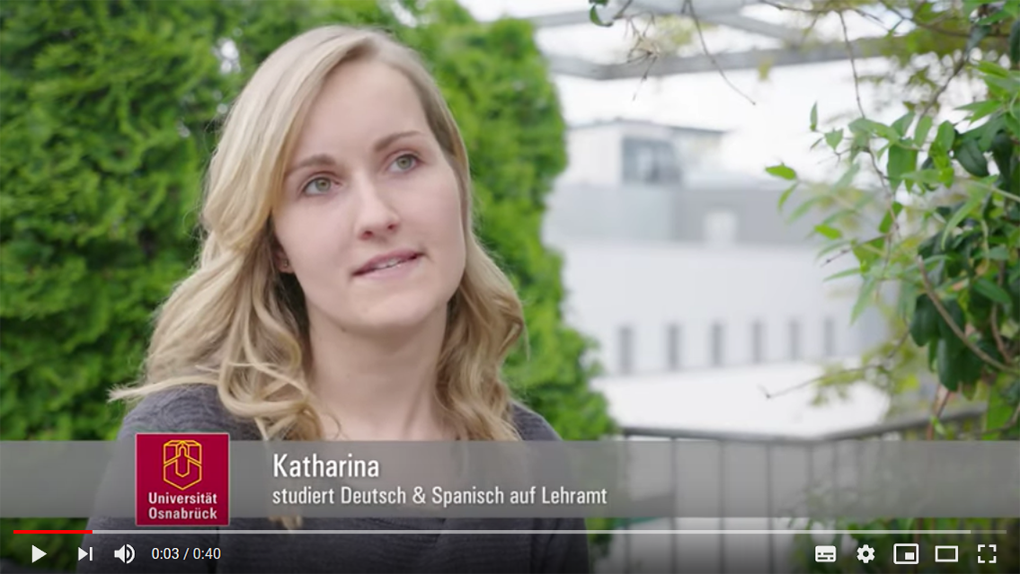 Screenshot YouTube-Video Katharina erzählt über ihren Auslandsaufenthalt in Spanien