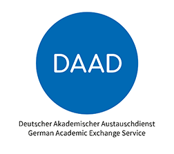 Logo of the DAAD, Lettering "Deutscher Akademischer Auslandsdienst / German Academic Exchange Service"