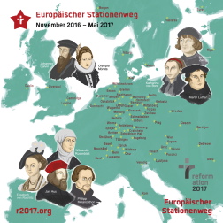 Illustrierte Karte Europäischer Stationenweg. @ Daniel Leyva
