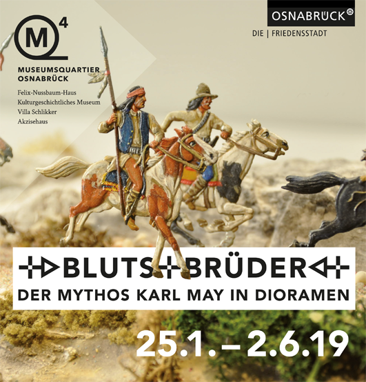 Ausstellungsplakat "Blutsbrüder - der Mythos Karl May in Dioramen"