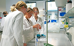 Schlüerinnen und Schüler besuchen zur Vorbereitung der Chemieolympiade die Chemiedidaktik