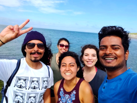International students at Northsea beach