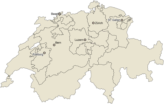 Wir sind nicht allein – Karte Schweiz