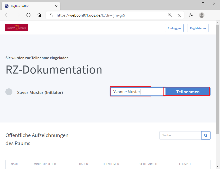 Videokonferenzsystem BigBlueButton