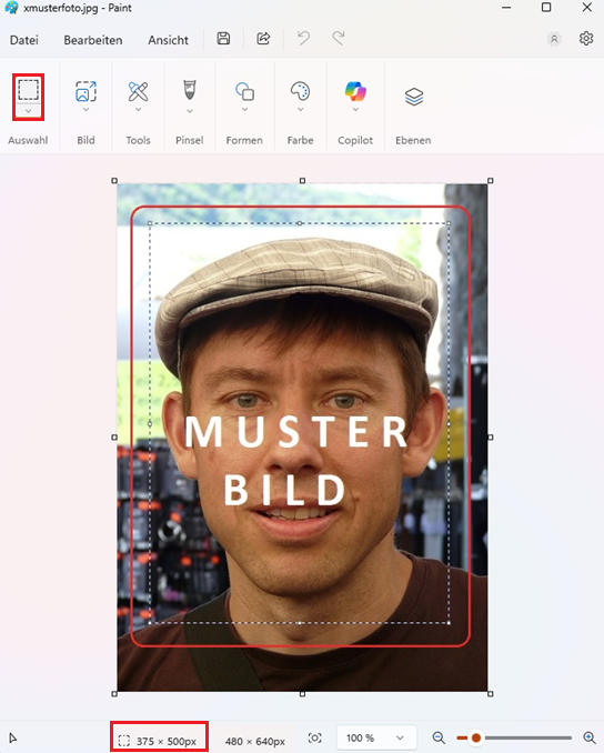 Campuscard - Foto bearbeiten