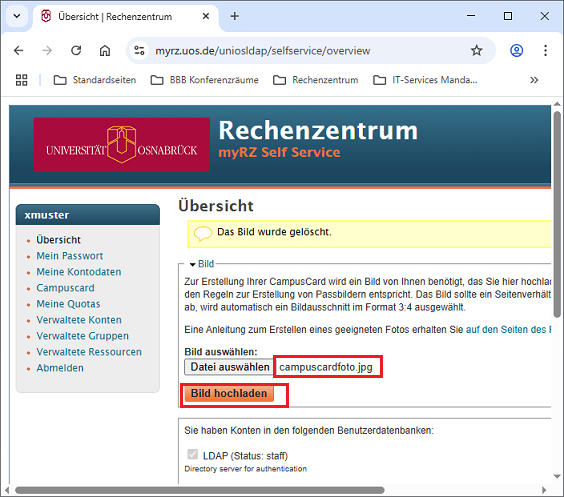 Campuscard - Foto bearbeiten