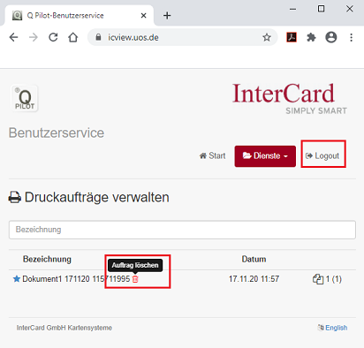 Campuscard - Drucken
