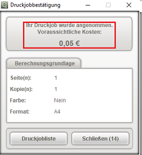 Campuscard - Drucken unter Windows