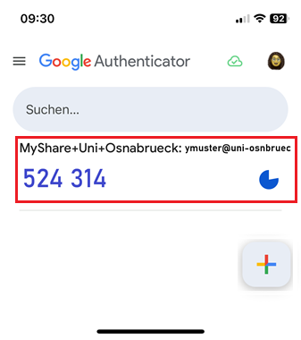 Zwei-Faktor-Authentifizierung - Client for Windows (myShare)