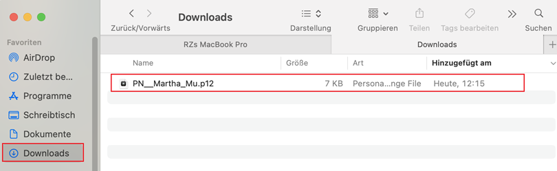 Apple Mail E-Mail (S/MIME) Zertifikat in den Schlüsselbund importieren