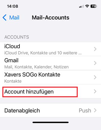 iPhone Mail App -  E-Mailkonto einrichten