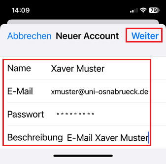 iPhone Mail App -  E-Mailkonto einrichten