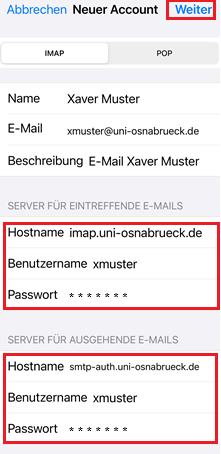 iPhone Mail App -  E-Mailkonto einrichten