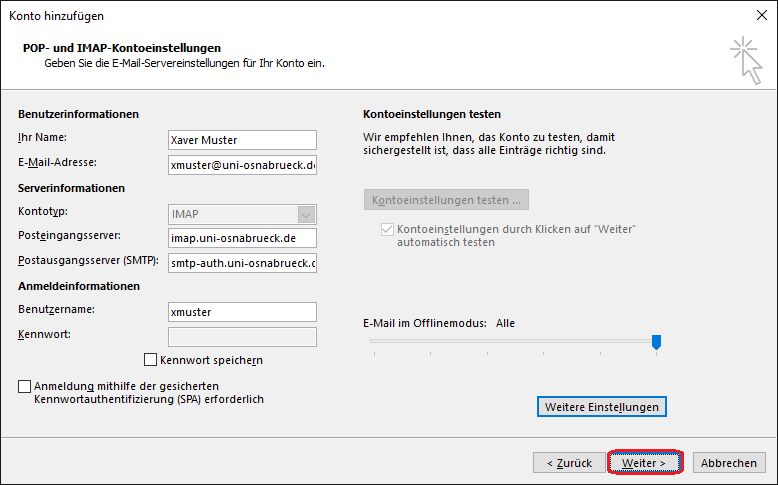 Outlook 2016 E-Mailkonto einrichten