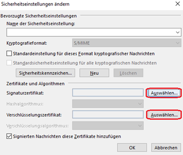 Outlook 2016 Signieren und Verschlüsseln