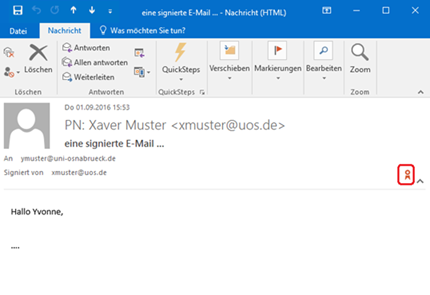 Outlook 2016 Signieren und Verschlüsseln