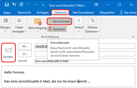Outlook 2016 Signieren und Verschlüsseln
