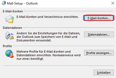 Outlook 2019 Manuell - E-Mailkonto einrichten