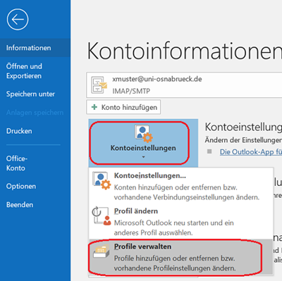 Outlook 2019 Manuell - E-Mailkonto einrichten