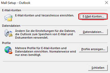 Outlook 2019 Manuell - E-Mailkonto einrichten