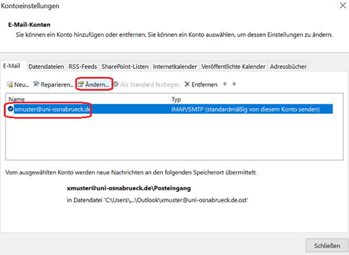 Outlook 2019 Manuell - E-Mailkonto einrichten